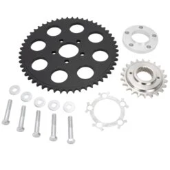 Belt To Chain Conversion Kit Harley 883 Sportster 2004 & Up - Black Sprocket