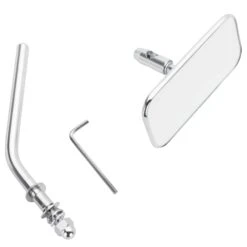 Rectangular Motorcycle Mirror - Perch Mount - Chrome 10 Rectangular Motorcycle Mirror - Perch Mount - Chrome -Motor Parts Shop 006466 cycle standard rectangular mirror perch mount chrome 4