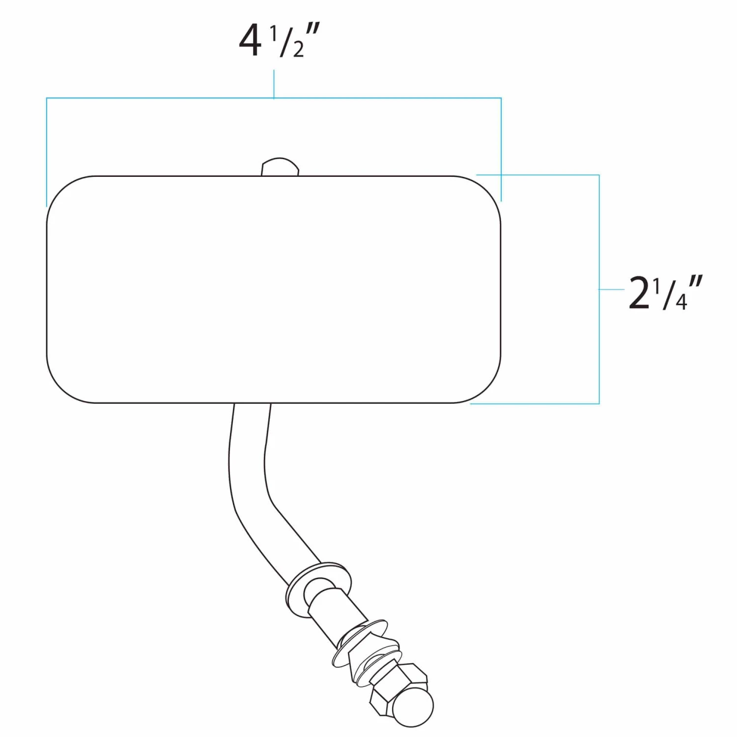 Rectangular Motorcycle Mirror - Perch Mount - Chrome 8 Rectangular Motorcycle Mirror - Perch Mount - Chrome - Image 6