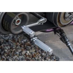Pursuit Foot Peg Set - Raw Aluminum -Motor Parts Shop 006476 Lowbrow Customs PursuitFootPegSet RawAluminum 2