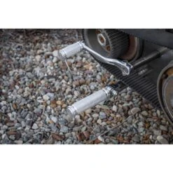 Pursuit Foot Peg Set - Raw Aluminum -Motor Parts Shop 006476 Lowbrow Customs PursuitFootPegSet RawAluminum 3