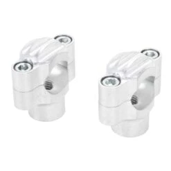 Finned 1" Handlebar Risers - Aluminum -Motor Parts Shop 006957 Lowbrow Customs Finned Handlebar Risers Polished 1in bars 2