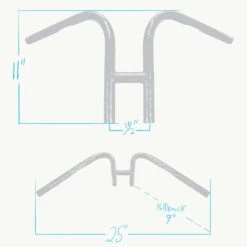 Rabbit Ears Handlebars - 1 Inch - Black -Motor Parts Shop 008776 lowbrow customs rabbit ears handlebars 1inspecs 1