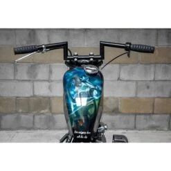 Z Bar Handlebars - 1 Inch - 4 Inch Rise - Black -Motor Parts Shop 009253 cycle standard z bar handlebars 1in 4in rise black 3