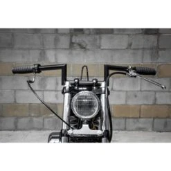 Z Bar Handlebars - 1 Inch - 4 Inch Rise - Black -Motor Parts Shop 009253 cycle standard z bar handlebars 1in 4in rise black 4