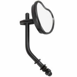 Black Heart Motorcycle Mirror - Perch Mount - Black -Motor Parts Shop 010332 Lowbrow Customs Heart Shaped Motorcycle Mirror Perch Mount Black 2