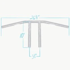 T-Bars Handlebars - 10 Inch Rise - 1 Inch - Chrome 18 T-Bars Handlebars - 10 Inch Rise - 1 Inch - Chrome -Motor Parts Shop 010524 010525 Lowbrow Customs T Bars 10in Handlebars 1in Specs