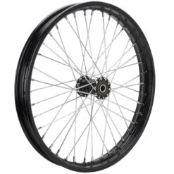 Complete 21 Inch Ribbed Spool Hub Chopper Wheel - 3/4 Inch Bearings - Black