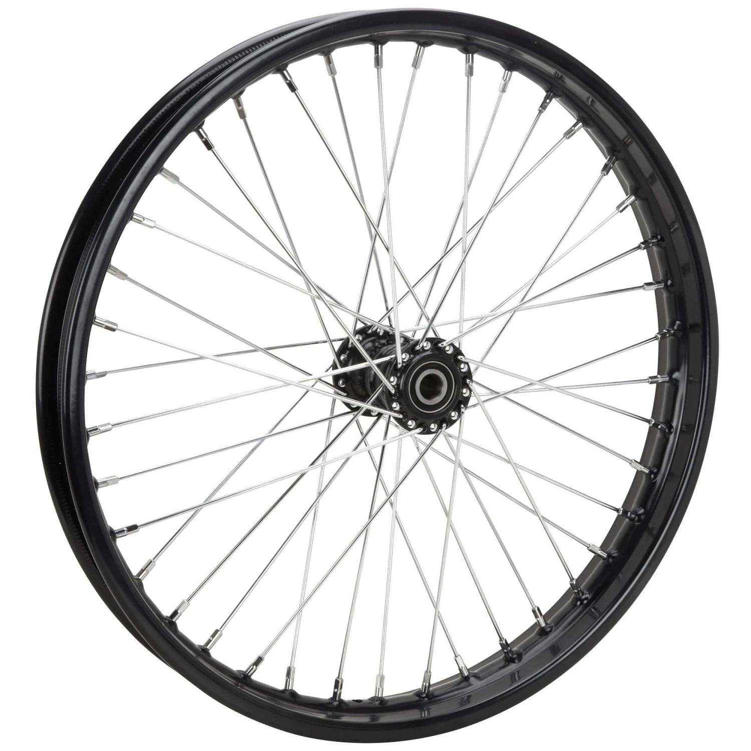 Complete 21 Inch Ribbed Spool Hub Chopper Wheel - 3/4 Inch Bearings - Black 7 Complete 21 Inch Ribbed Spool Hub Chopper Wheel - 3/4 Inch Bearings - Black - Image 5