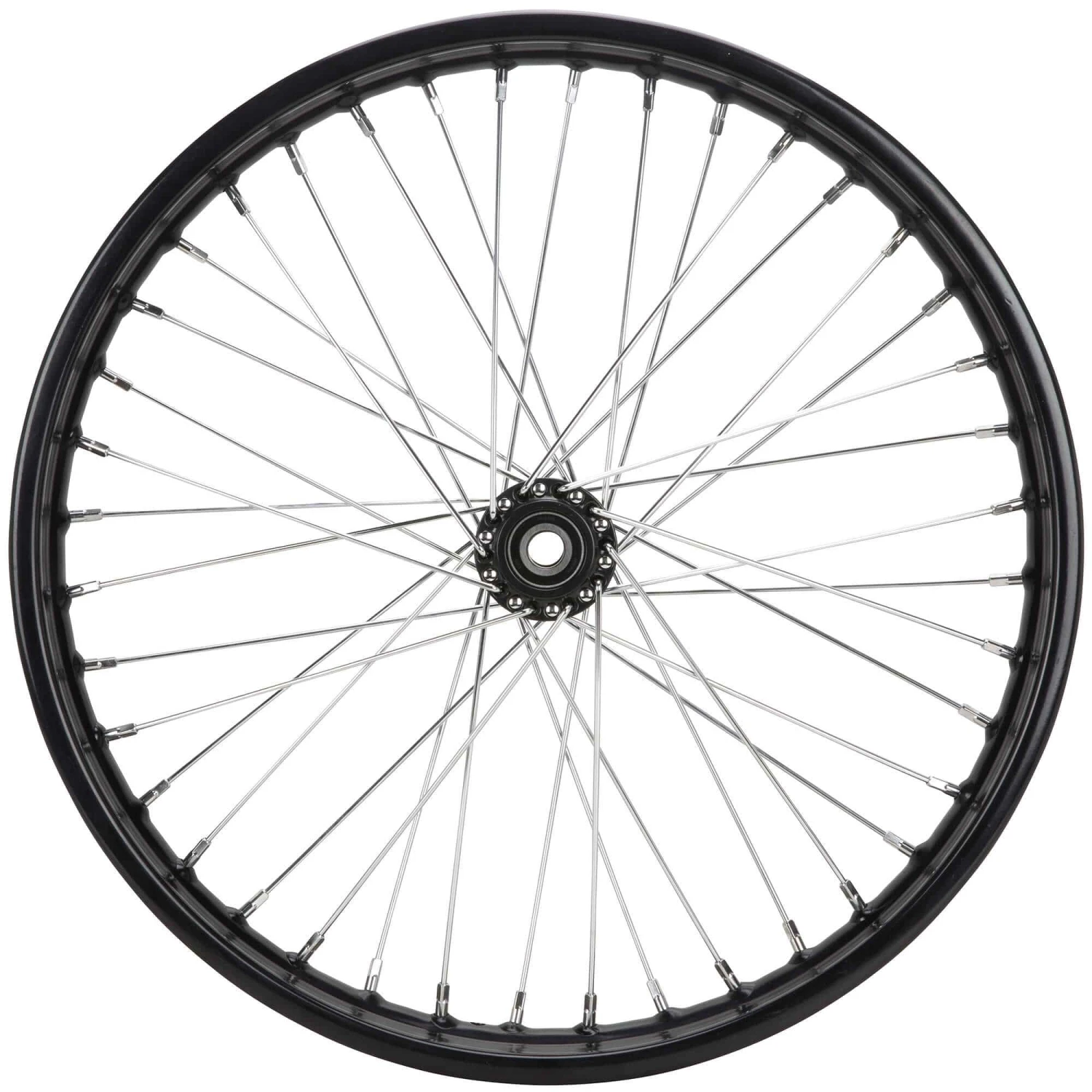 Complete 21 Inch Ribbed Spool Hub Chopper Wheel - 3/4 Inch Bearings - Black 4 Complete 21 Inch Ribbed Spool Hub Chopper Wheel - 3/4 Inch Bearings - Black - Image 2