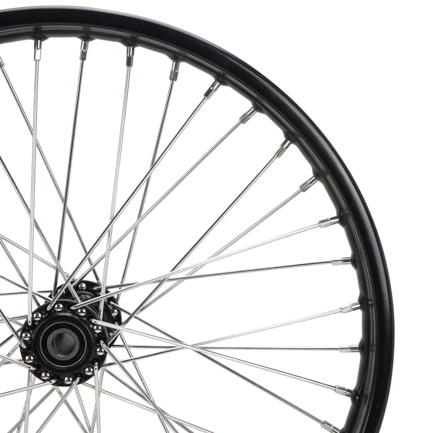 Complete 21 Inch Ribbed Spool Hub Chopper Wheel - 3/4 Inch Bearings - Black 6 Complete 21 Inch Ribbed Spool Hub Chopper Wheel - 3/4 Inch Bearings - Black - Image 4