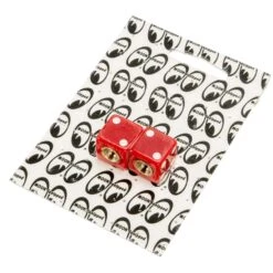 Dice Air Valve Caps - Red 11 Dice Air Valve Caps - Red -Motor Parts Shop 011044 Mooneyes Dice Air Valve Caps Red 3