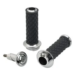 AlumiCore Grip Set Dual Cable - Chrome -Motor Parts Shop 011292 Biltwell Grips ALUMICOREGRIPSETDUALCABLE CHROME 10