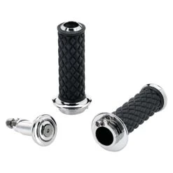 AlumiCore Grip Set Dual Cable - Chrome -Motor Parts Shop 011292 Biltwell Grips ALUMICOREGRIPSETDUALCABLE CHROME 3