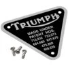 Triumph Patent Plate With Rivets -Motor Parts Shop 011317 British Standard triumph motorcycle patent plate 1