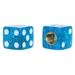 Glitter Dice Air Valve Caps - Blue