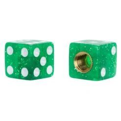 Glitter Dice Air Valve Caps - Green