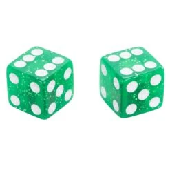 Glitter Dice Air Valve Caps - Green -Motor Parts Shop 012375 Mooneyes Glitter Dice Air Valve Caps Green 3