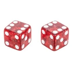 Glitter Dice Air Valve Caps - Red -Motor Parts Shop 012376 Mooneyes Glitter Dice Air Valve Caps Red 3