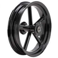 Round Spoke Invader 16 X 3.5 Dual Flange Rear Wheel - Gloss Black