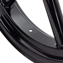 Round Spoke Invader 16 X 3.5 Dual Flange Rear Wheel - Gloss Black -Motor Parts Shop 013203 Led Sled RoundSpokeInvader16x3.5DualFlangeRearWheel GlossBlack 5