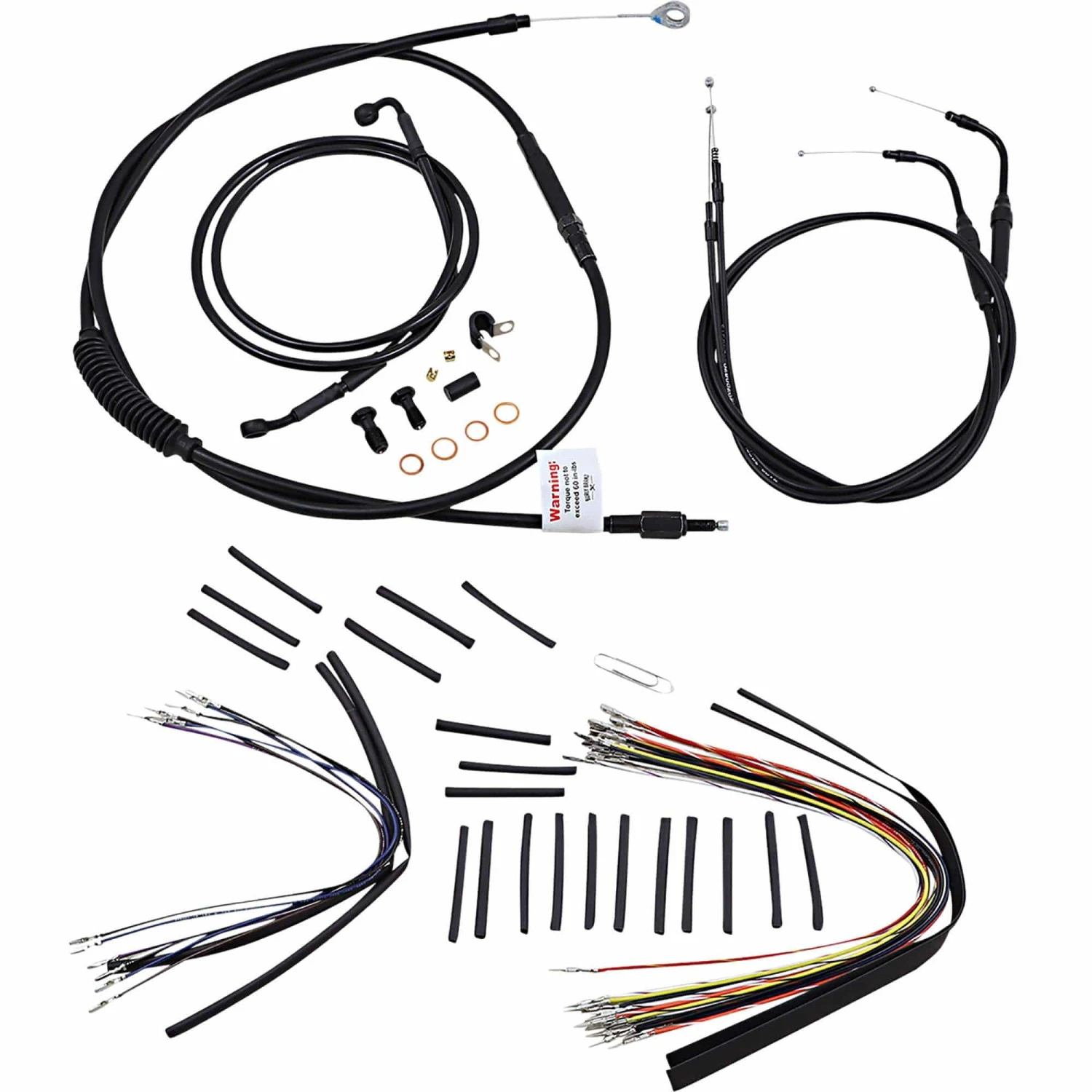 Complete Handlebar Cable/Brake Line Kit For 14" Ape Hanger Handlebars 07-10 FLST/C/F/N 4 Complete Handlebar Cable/Brake Line Kit For 14" Ape Hanger Handlebars 07-10 FLST/C/F/N - Image 2