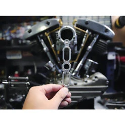 Old-STF Cycle Shovelhead Aluminum Carburetor Intake Support Bracket -Motor Parts Shop 013852 OLD STF SHOVELHEAD CARBURETOR INTAKE SUPPORT BRACKET ALUMINUM 2