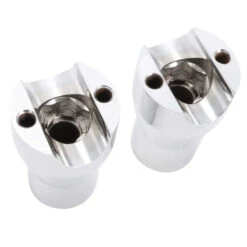 3 Inch Chrome Tapered Handlebar Riser Set - Through Bolt Design -Motor Parts Shop 013942 V Twin MFG 3inchChromeTaperedHandlebarRiserSet ThroughBoltDesign 3