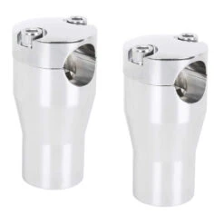 3 Inch Chrome Tapered Handlebar Riser Set - Through Bolt Design -Motor Parts Shop 013942 V Twin MFG 3inchChromeTaperedHandlebarRiserSet ThroughBoltDesign 4