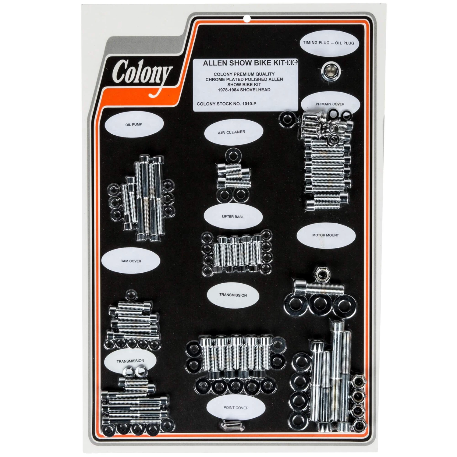 #1010-P Complete Show Bike Kit Chrome Smooth Allen Hardware Harley 78-84 Shovelhead 3 #1010-P Complete Show Bike Kit Chrome Smooth Allen Hardware Harley 78-84 Shovelhead