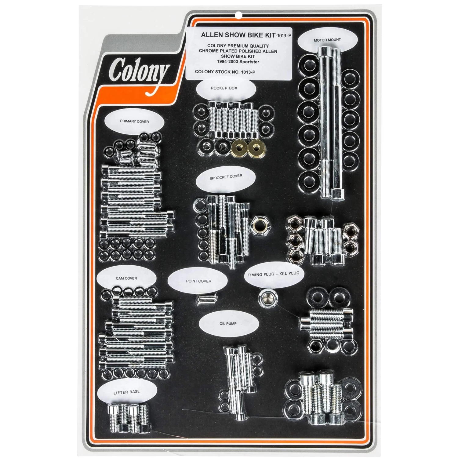 #1013-P Complete Show Bike Kit Chrome Smooth Allen Hardware Harley 94-03 Sportster 3 #1013-P Complete Show Bike Kit Chrome Smooth Allen Hardware Harley 94-03 Sportster