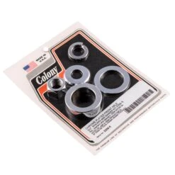 #2256-5 Chrome Front Axle Nut Spacers Washer Kit Harley Dyna 04-05