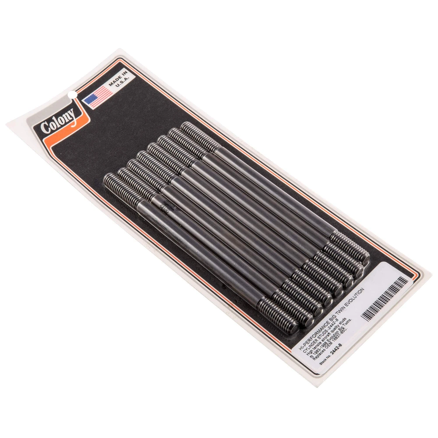 #2442-8 High Performance Big Twin Evo Cylinder Studs Harley 1983-99 3 #2442-8 High Performance Big Twin Evo Cylinder Studs Harley 1983-99