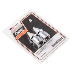 #2444-2 Axle Adjuster Chrome Pike Nut Covers Harley Sportster 05-up