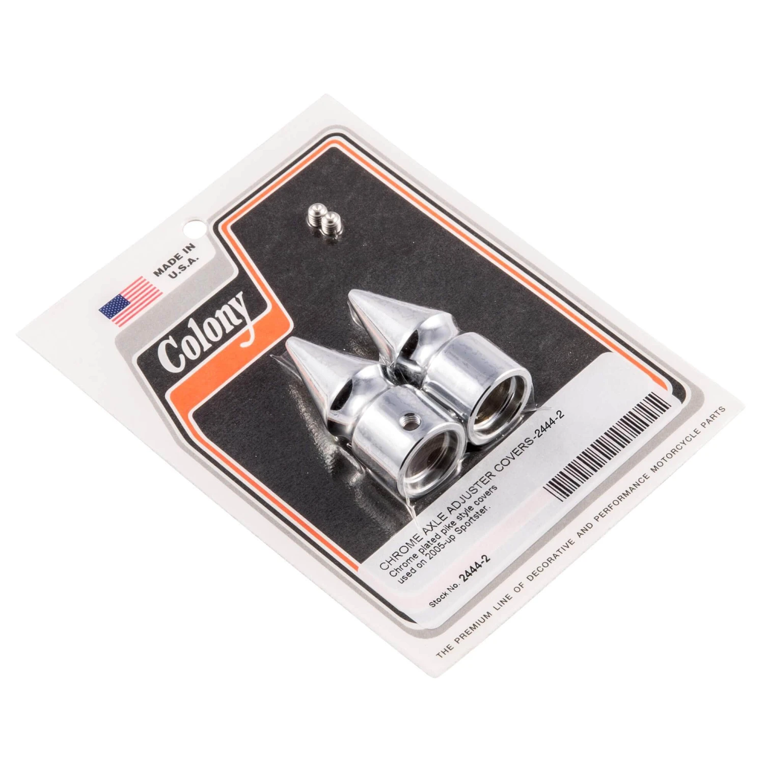 Motor Parts Shop -Motor Parts Shop 2444 2 COLONY CHROME AXLE ADJUSTER COVERS