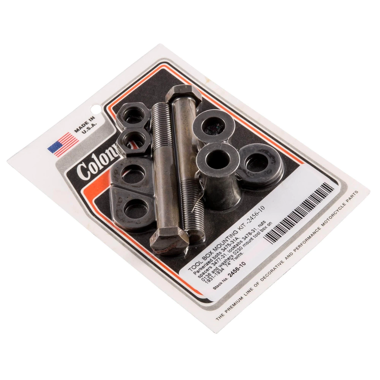 #2456-10 Tool Box Parkerized Mounting Kit Harley Twins 1931-34 3 #2456-10 Tool Box Parkerized Mounting Kit Harley Twins 1931-34