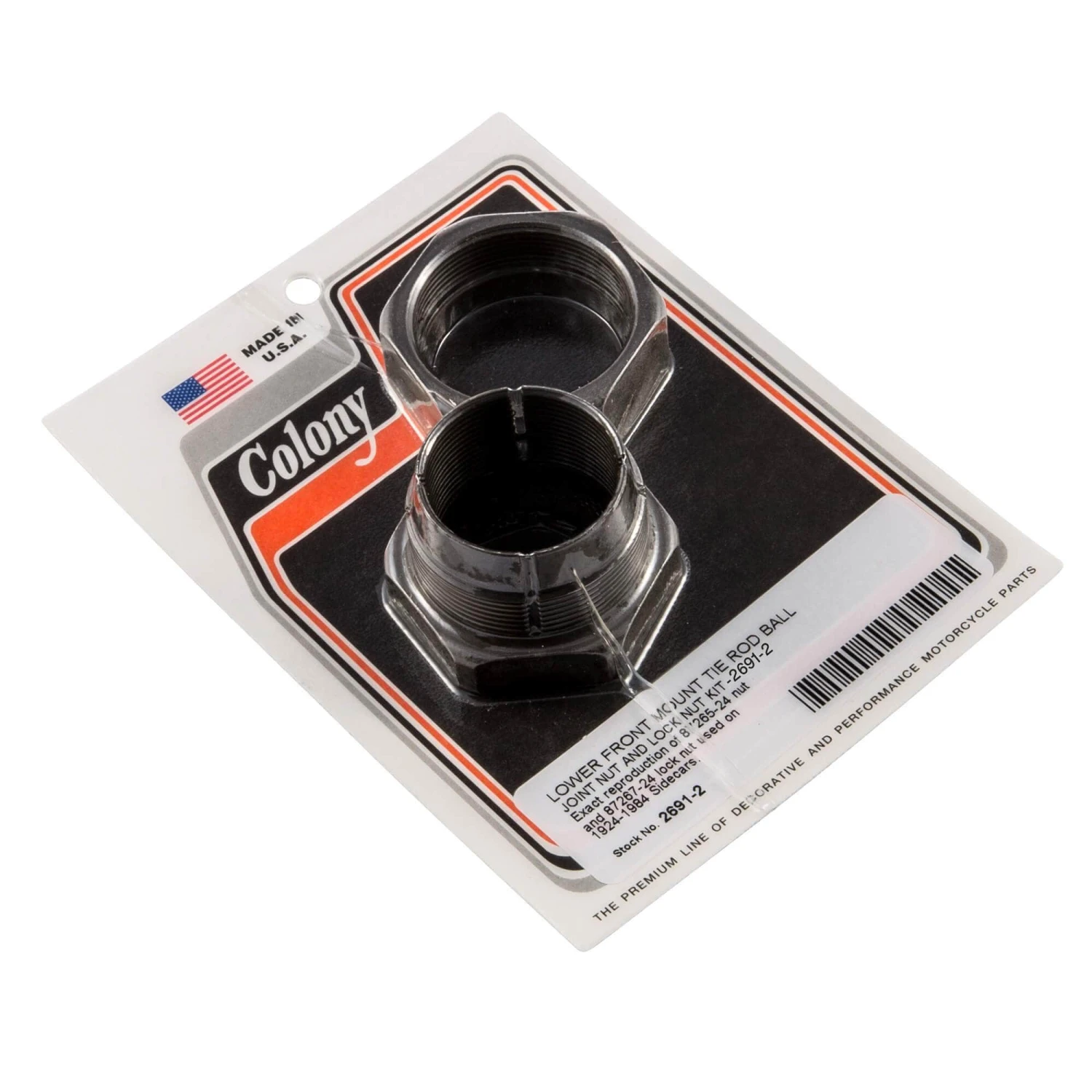 #2691-2 Lower Front Mount Tie Rod Ball Joint Nut Kit Harley Sidecars 1924-84 3 #2691-2 Lower Front Mount Tie Rod Ball Joint Nut Kit Harley Sidecars 1924-84