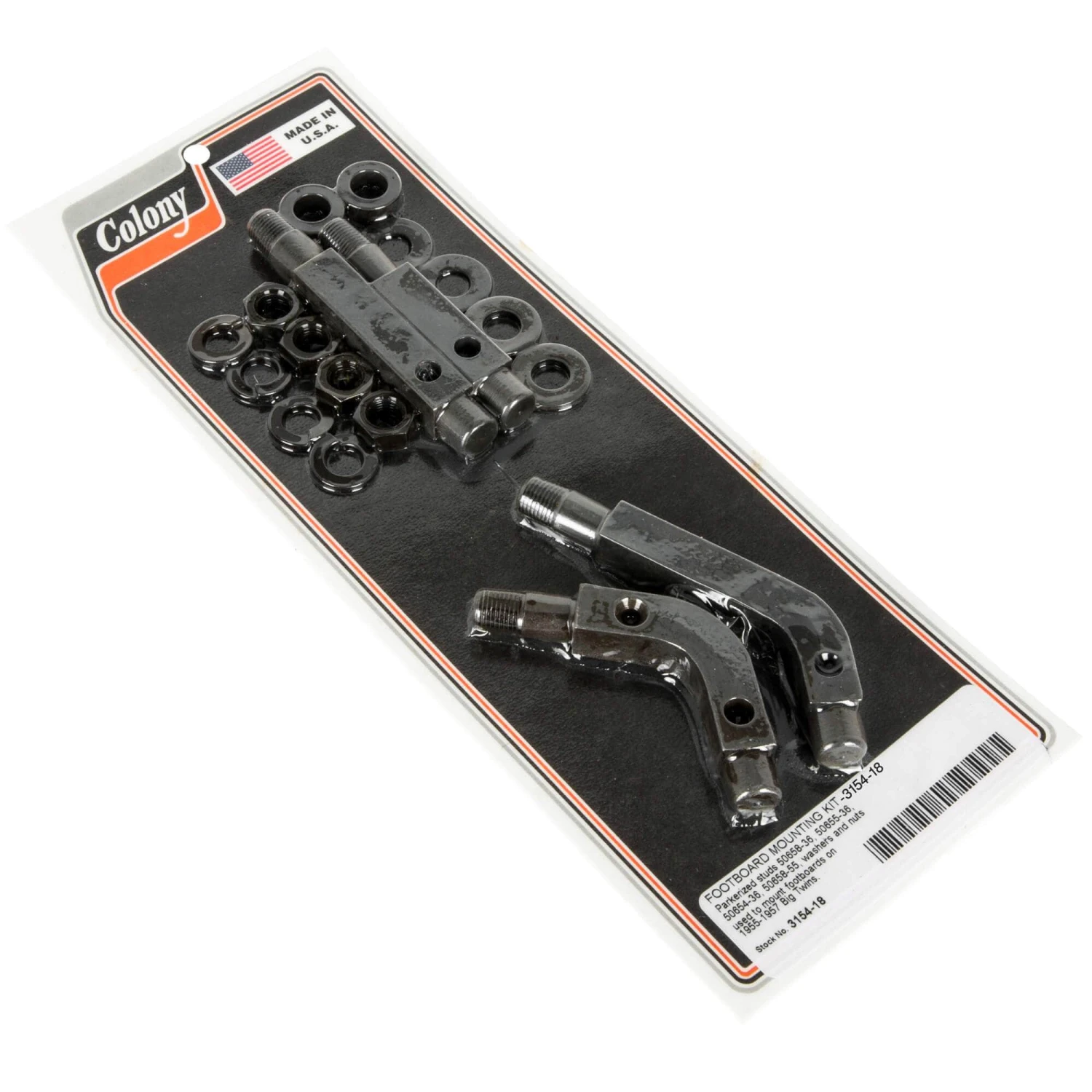 #3154-18 Footboard Mounting Kit Parkerized Harley Davidson Big Twins 1955-57 3 #3154-18 Footboard Mounting Kit Parkerized Harley Davidson Big Twins 1955-57
