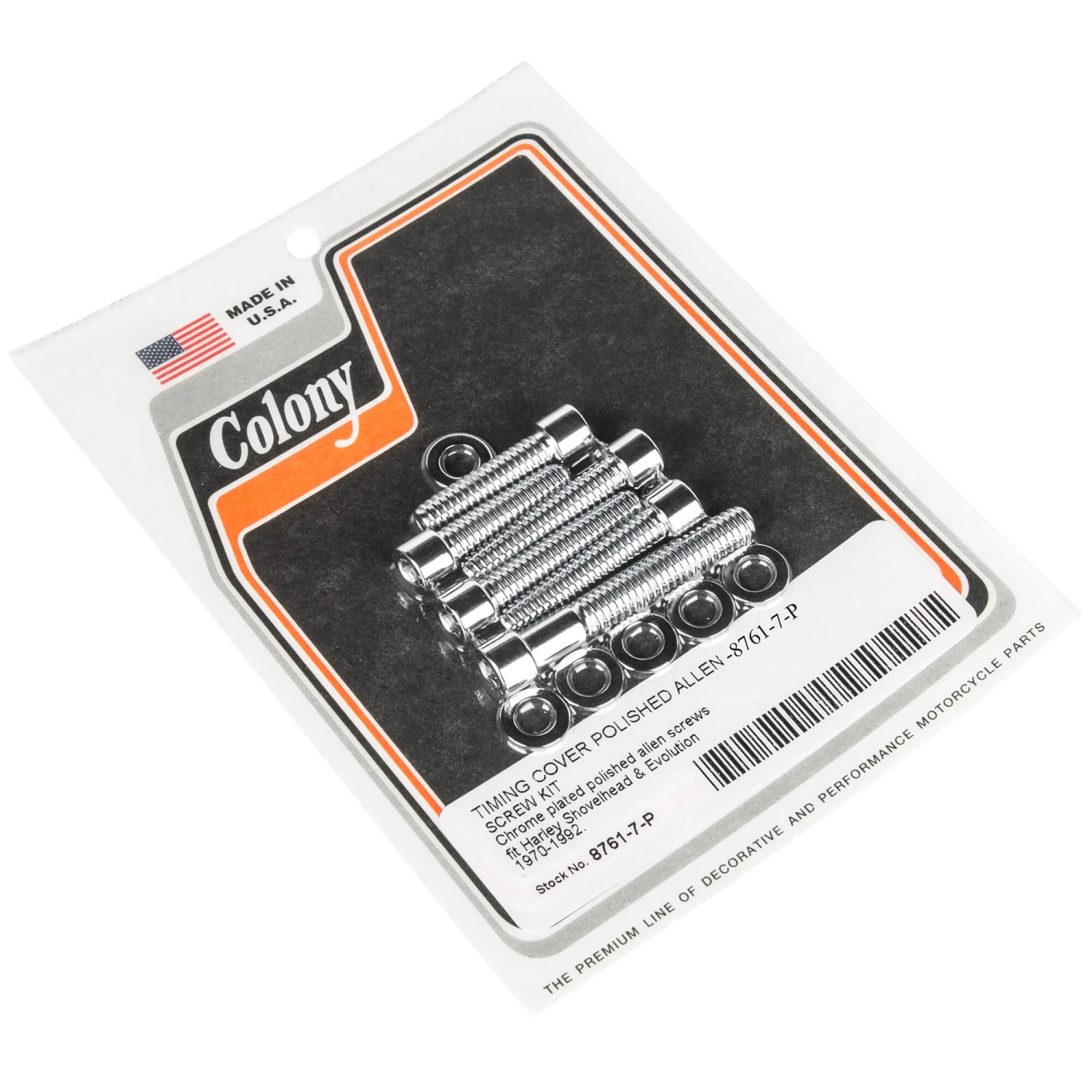 8761-7-P Timing Cover Smooth Allen Screw Kit Chrome Harley Shovelhead Evo 70-92 3 8761-7-P Timing Cover Smooth Allen Screw Kit Chrome Harley Shovelhead Evo 70-92