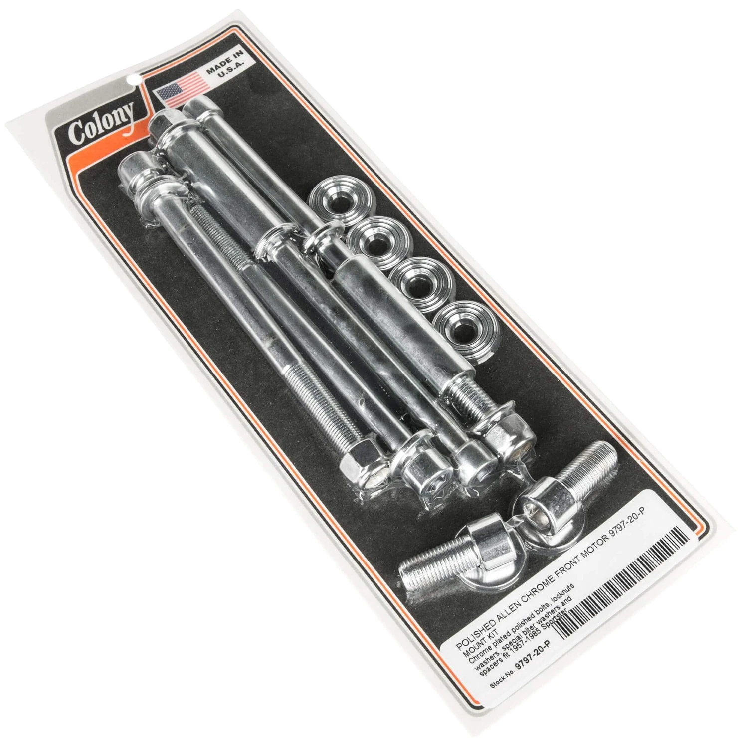 #9797-20-P Front Motor Mount Smooth Chrome Allen Kit Harley Sportster 1957-85 Ironhead 3 #9797-20-P Front Motor Mount Smooth Chrome Allen Kit Harley Sportster 1957-85 Ironhead