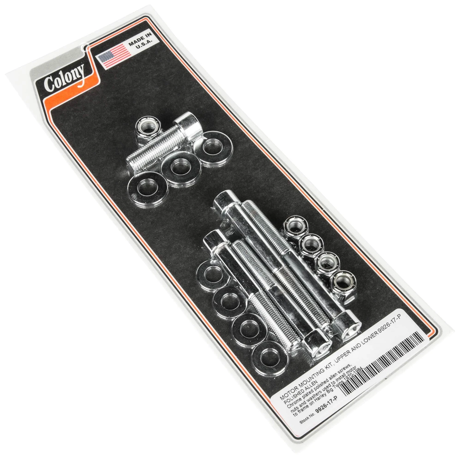 #9926-17-P Upper And Lower Motor Mount Kit Smooth Chrome Allen Harley Shovelhead 70-84