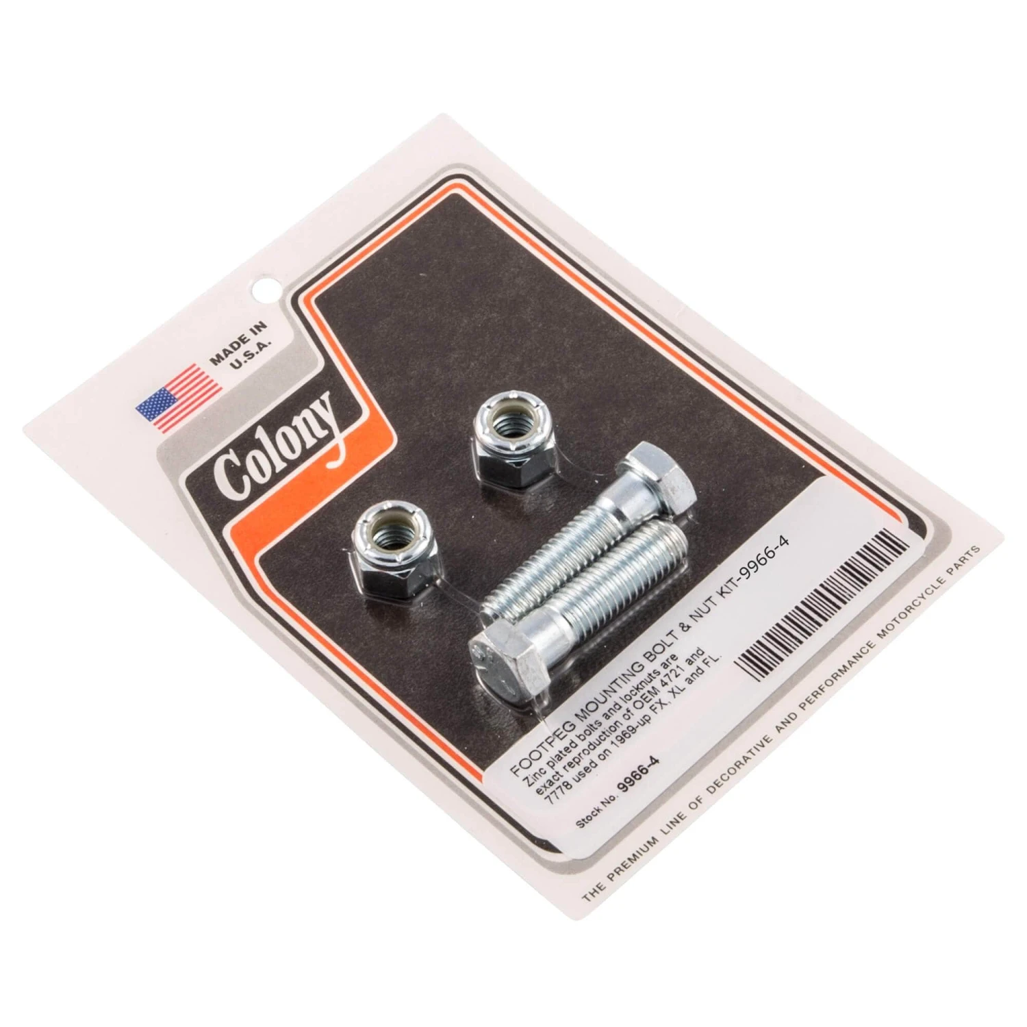 #9966-4 Footpeg Mounting Bolt Nut Kit Zinc Harley FX XL FL 69-up 3 #9966-4 Footpeg Mounting Bolt Nut Kit Zinc Harley FX XL FL 69-up