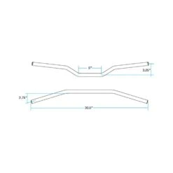 Tracker Mid Handlebars - 1 Inch - Black -Motor Parts Shop TrackerMid