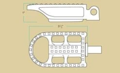 Mushman Foot Pegs- H-D - Cast Polished Stainless -Motor Parts Shop fitment image 212 1414705481 tech illustration pegs mushman2 1