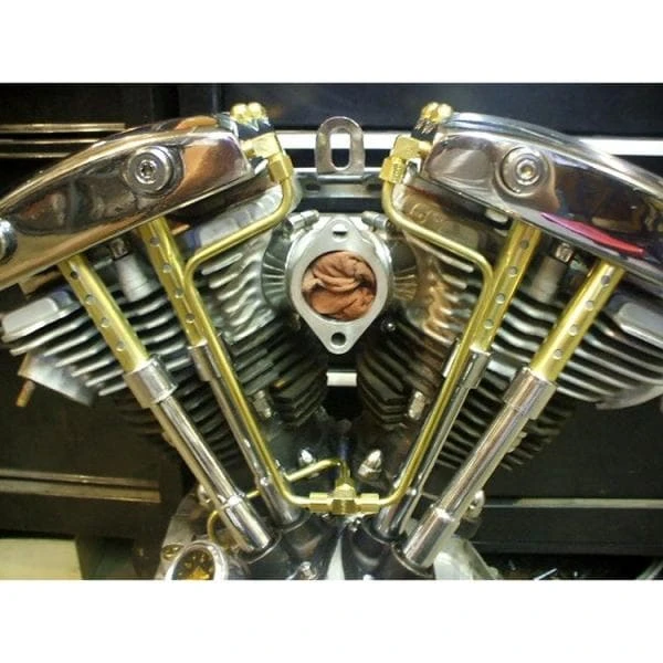 Shovelhead Rocker Box Split Oil Lines - Brass 4 Shovelhead Rocker Box Split Oil Lines - Brass - Image 2