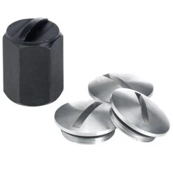 Slotted Inspection Cap / Plug - Set Of 3 With Tool - Triumph / BSA