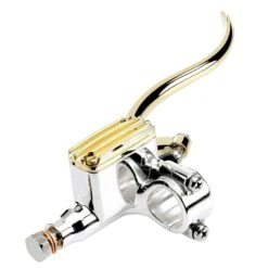 DeLuxe 1 Inch Master Cylinder Polished Aluminum & Brass -Motor Parts Shop large 2009 kustomtech master cylinder brass aluminum polished 12mm 3