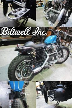 Mushman Foot Pegs- H-D - Cast Polished Stainless -Motor Parts Shop large 2375 biltwell mushman pegs