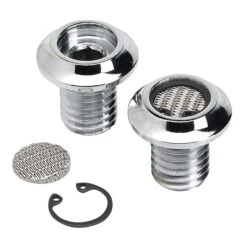 Radius Breather Bolts For Harley-Davidson Evo - Chrome Plated