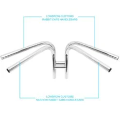 Narrow Rabbit Ears Handlebars - 1 Inch - Chrome -Motor Parts Shop rabbit ear comparison shots 1 1